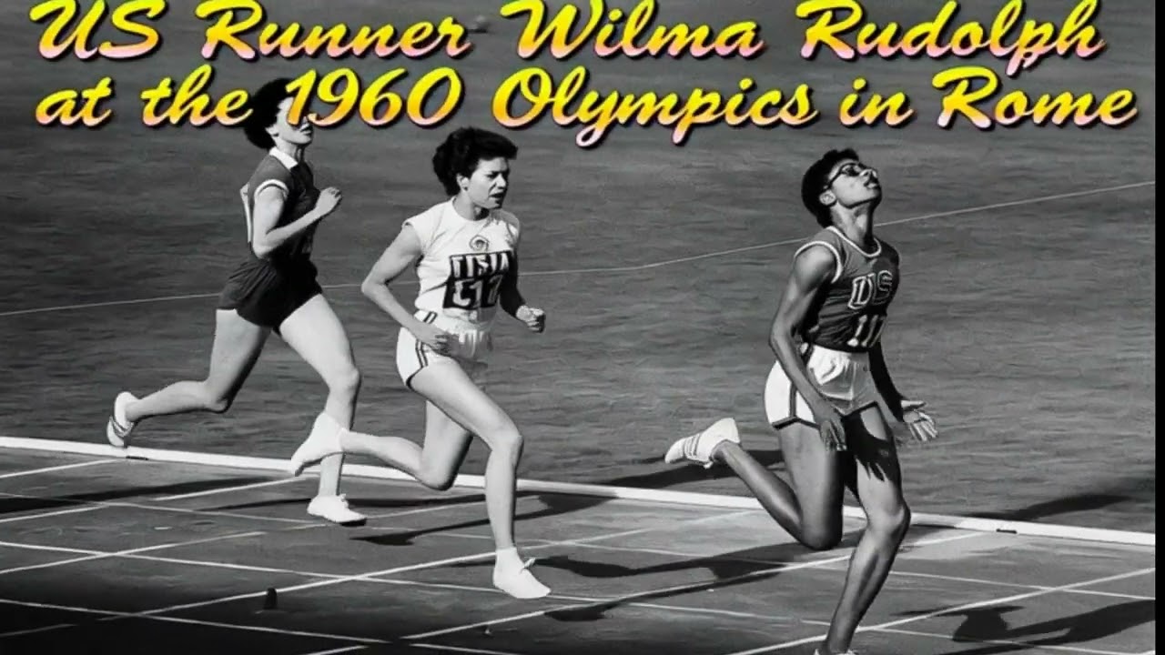 US Runner Wilma Rudolph winning women’s 100 meter race at the 1960 summer Olympics in Rome