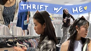 THRIFT WITH ME | vlog, haul, and outfit ideas 🛍️