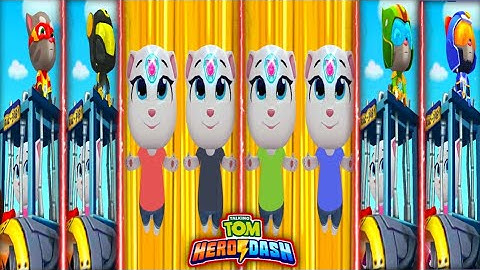 TALKING TOM HERO DASH | HERO TOM 4 NEW SUIT & SAVING HERO ANGELA & CLASSIC RUNNING