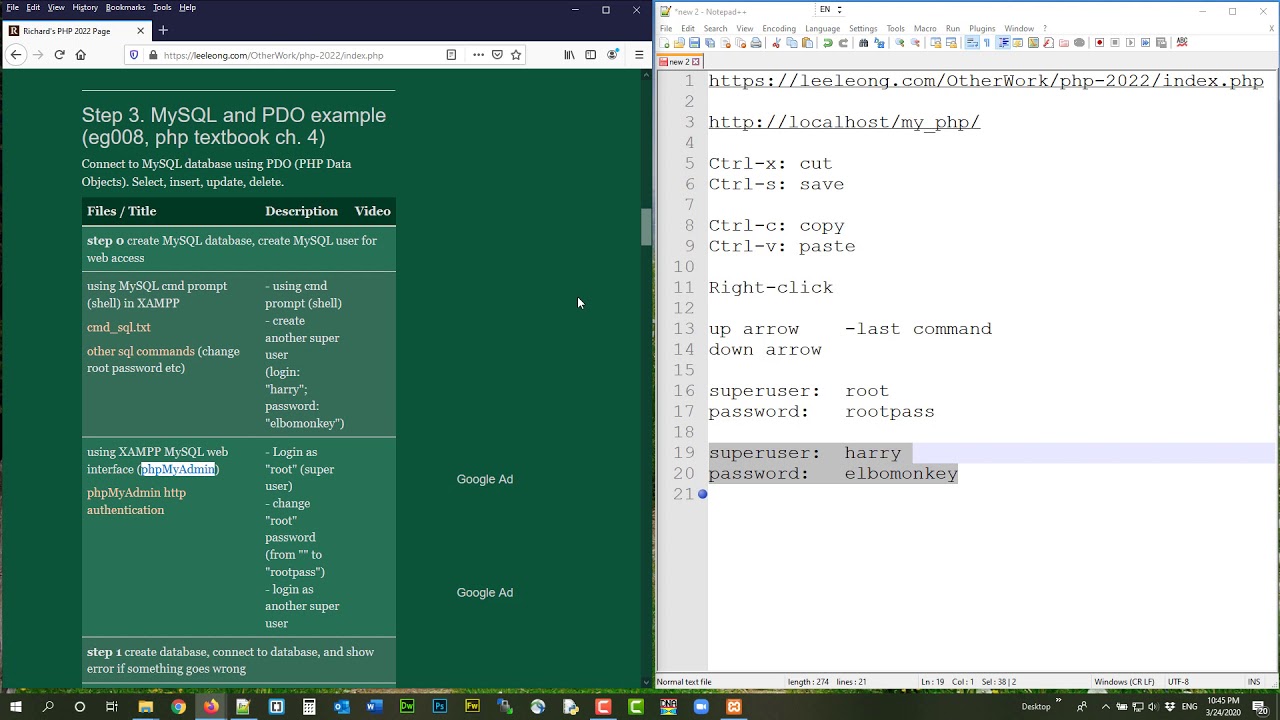 Tutorial php 2022 - 031 xampp mysql 2 - YouTube