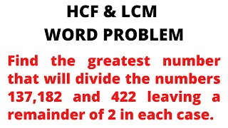 HCF & LCM Word Problem Class 6/7/8/9/10