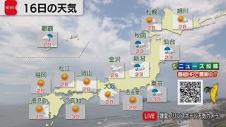 6月16日の天気