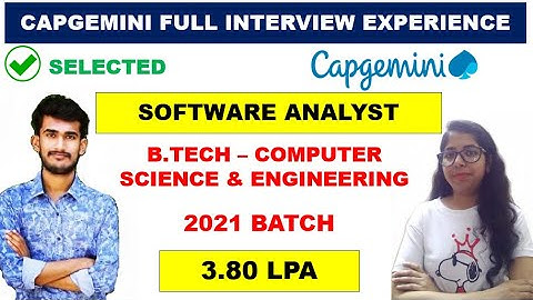 Capgemini Interview Experience Software Analyst | 3.8 LPA | Capgemini Interview Questions