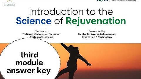 introduction to the science of rejuvenation #electivesubject#third #answerkey #2024#electivecourse