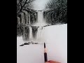 Waterfall drawing by pencil //#sketch //#shorts //#art //#naturedraw //