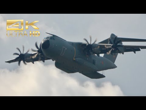 (4K) Airbus A400M Atlas Belgian Air Force flypast Display at Sanicole AirShow 2022