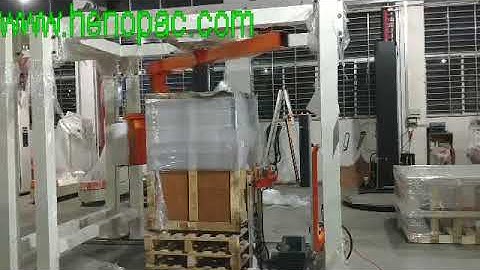 square fully automatic rotary arm wrapper pallet wrapping machine