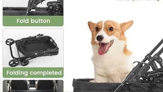 Spacious & Smart 🧠🐾 20% Larger Dog Stroller with Poop Bag Kit!