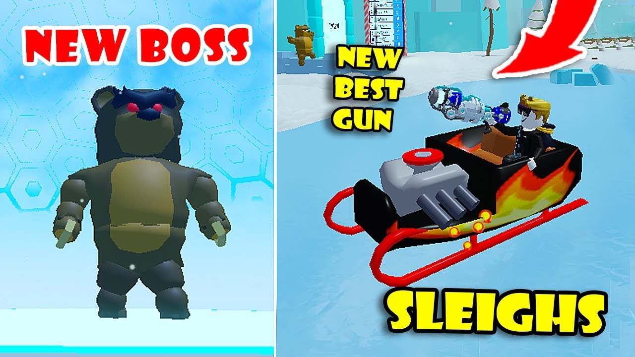 Buying New Best Gun Sleighs Defeating New Bear Boss In Snowman - snowman simulator roblox movie youtube