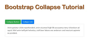 Bootstrap Collapse Tutorial | Using Bootstrap Framework