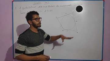 EX. 10.2 Q. 8  A quadrilateral abcd is drawn to circumscribe a circle. prove that ab+cd=ad+bc.
