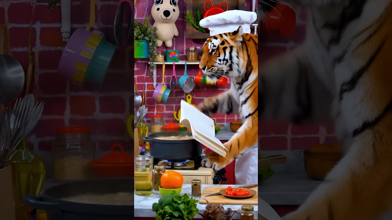 AI Tiger Chef MASTERCLASS (Watch Those Paws!) 🐯👨‍🍳 