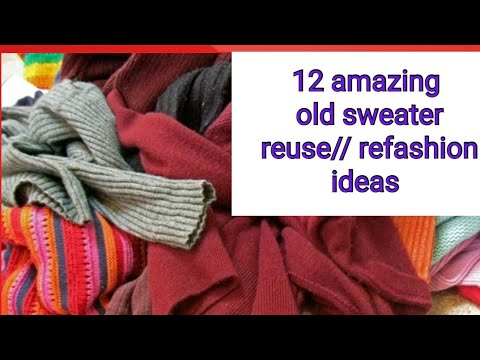 Easy old sweater no sew DIY/ old sweater reuse ideas/sweater hacks for winters/old sweater refashion