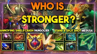 WHO IS STRONGER? Between Annoying Shield Crash Mid Pangolier Vs Just Stand \& Split Shot Carry Medusa