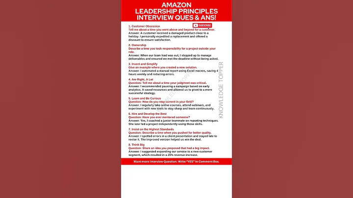 Part #1 Amazon Leadership Principles Interview Questions and Answers