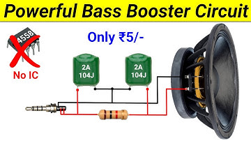 How to make Powerful Bass Booster circuit with only 3 Components || Amplifier Bass Booster circuit