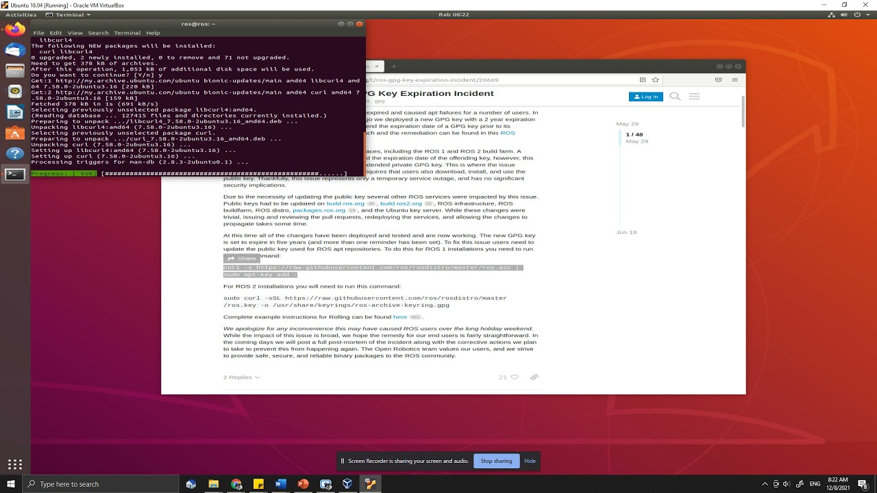 How to install ROS melodic on Ubuntu OS