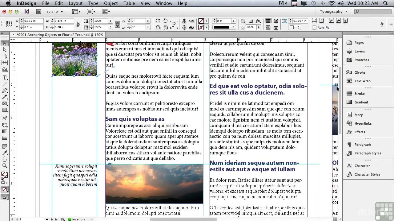 tutorial adobe indesign Anchoring Objects To The Flo YouTube