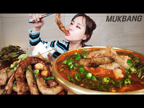 SUB) 뜨끈뜨끈 곱창전골 곱창구이까지 곱창만 2kg (<strong>ft</strong>. 소주 필수) 먹방 2KG OF GOPCHANG BEEF INTESTINES <strong>REAL</strong> SOUND ASMR MUKBANG