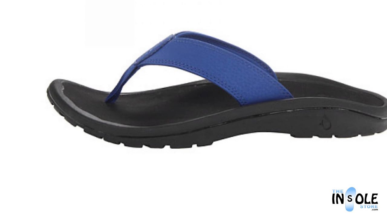 OluKai Ohana Blue Hawaiian & Black Sandals for Men @ TheInsoleStore.com - YouTube