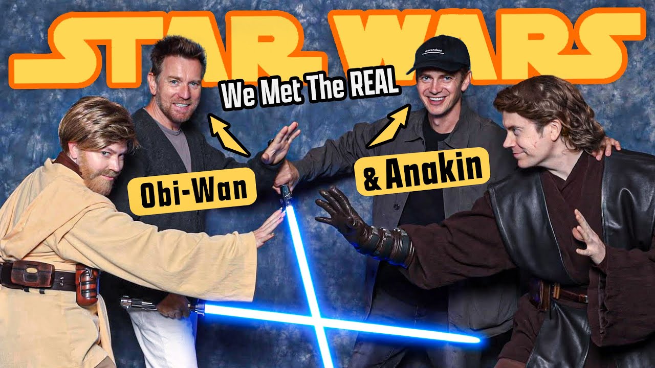 Мы наконец-то встретились с героями «Звездных войн» Юэном МакГрегором и Хейденом Кристенсеном АНА...