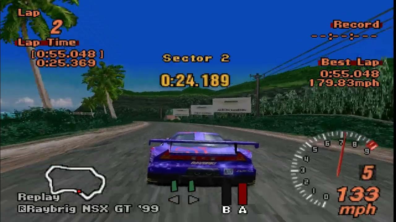 Gran Turismo 2Hot Laps Tahiti Road ( Raybrig NSX GT 99 ) 55.048 YouTube
