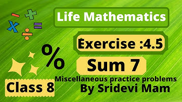 TN class 8 maths chapter 4 Life mathematics ex 4.5 sum 7 , 8th std full book new syllabus
