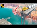 Trains vs broken bridge  beamngdrive