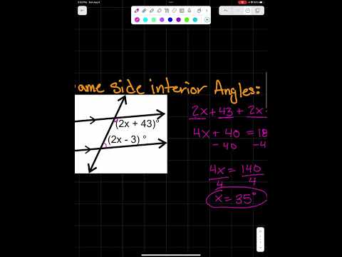 Corresponding Angles, Same Side Interior Angles, & Alternate Interior Angles