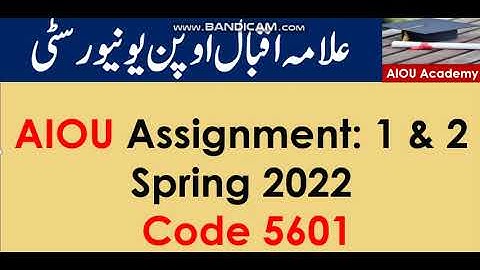 AIOU Code 5601-1 & 2 Solved Assignments spring 2022