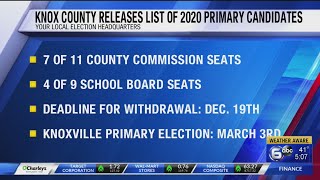 Knox County releases list of 2020 local primary candidates