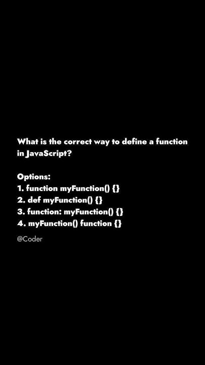 What is the correct way to define a function in JavaScript?#code #edu # ...