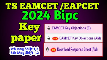 ts EAMCET 2024 key|ts EAMCET response Sheet download 2024|2024 eamcet key
