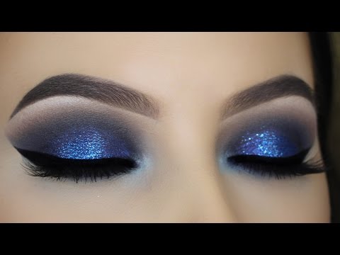 Blue Glitter Smokey Eye Tutorial