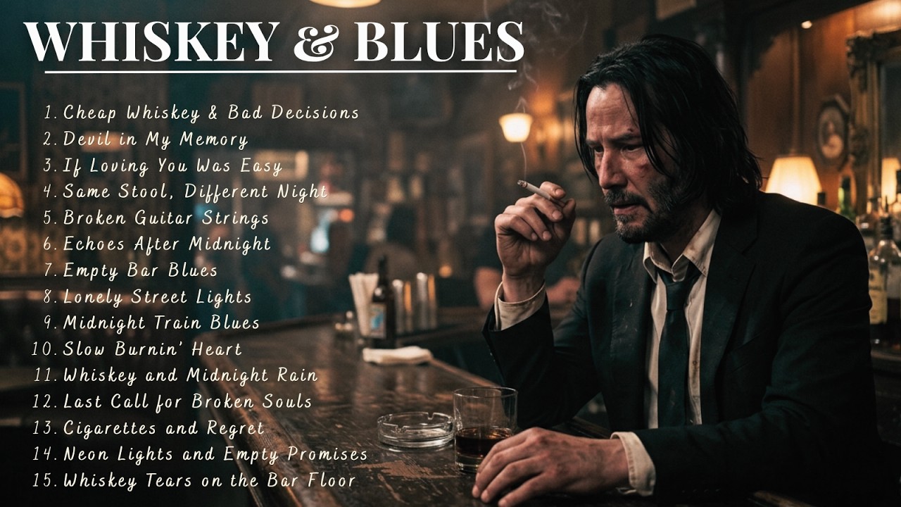⁣Midnight Whiskey Blues 🍂 Slow Blues for Late Night Relaxing & Calm Vibes
