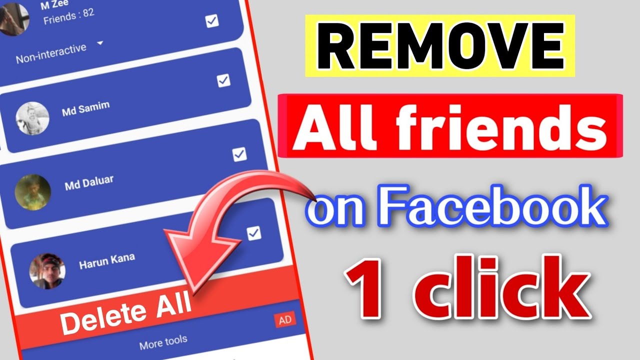 HOW TO UNFRIEND ALL FACEBOOK FRIENDS IN ONE CLICK 2022 || DELETE OR ...