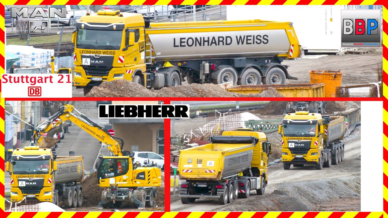 Stuttgart 21: Liebherr A 922 rail & MAN Sattelkipper, 2024. #2 #leonhardweiss