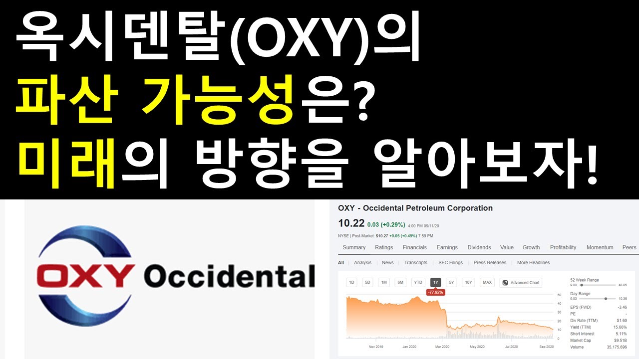 옥시덴탈(OXY)의 파산가능성은? 그리고 회사 미래의 방향을 알아보자!