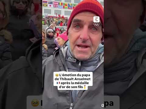 🥹🏅 L’émotion du papa de Thibault Anselmet 🇫🇷 après la médaille d’or de son fils #olympics