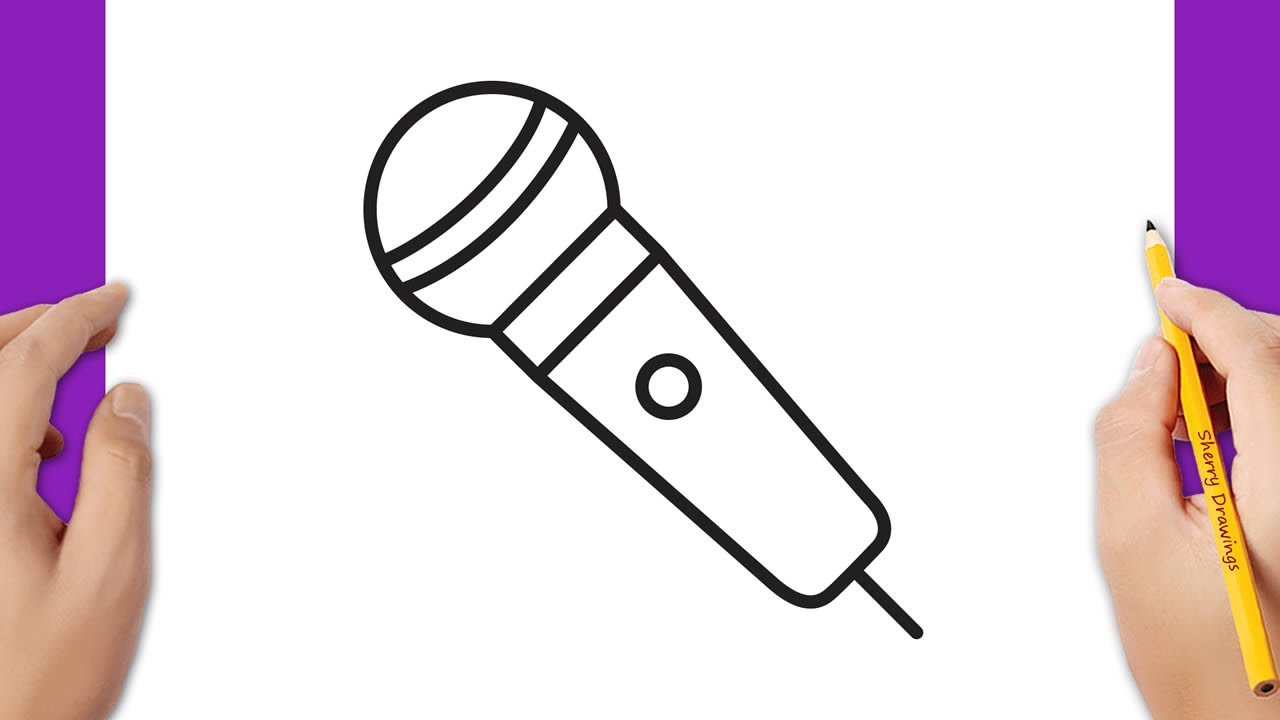 How to draw a microphone  YouTube