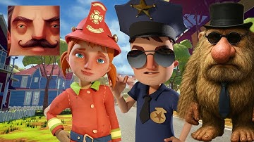 Hello Neighbor - My New Neighbor 2 Mya Firefighter Aaron Cop Mateooooo Shrek Final History Gameplay