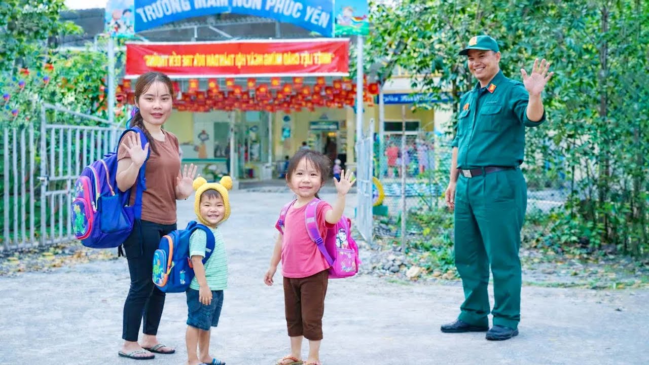 Harvesting giant fish to make smoked fish to sell at the market with his daughter