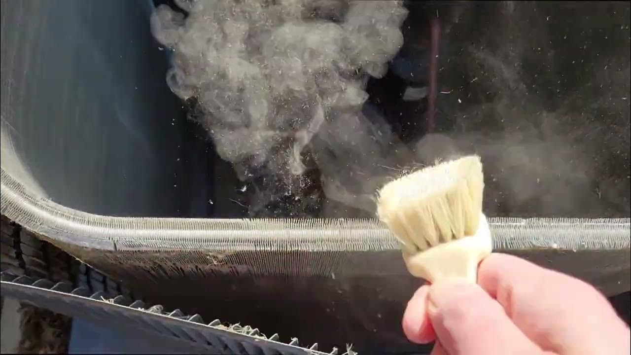 Straighten AC Condenser Fins with a Dish Scrubbing Brush instead of a