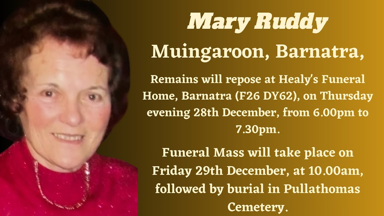 Funeral mass for Mary Ruddy. - YouTube