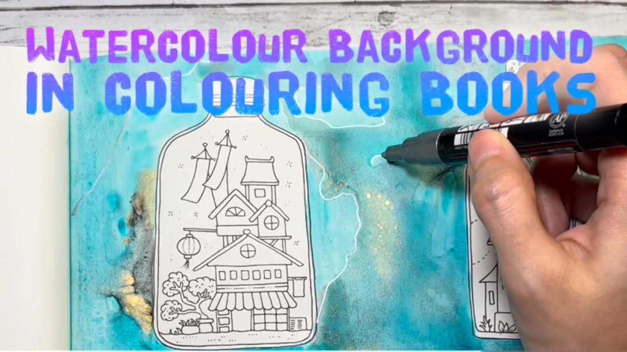 Watercolour Background in colouring books by Johanna Basford