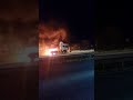 Burning truck on M6, reckless driver