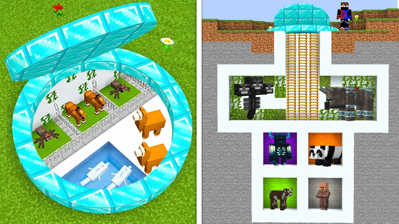 I Made A Secret ZOO For Mobs in Minecraft
