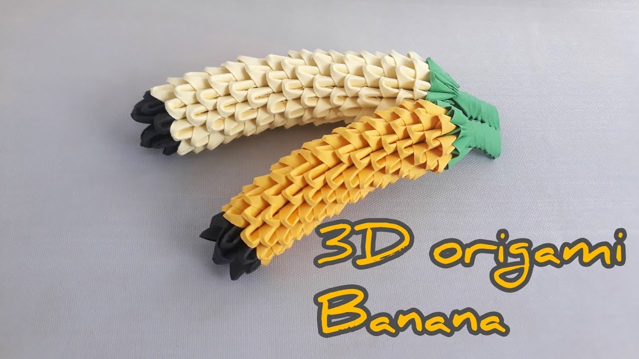 Banan yasaymiz 3D origami qog'ozdan / Make origami banana - YouTube