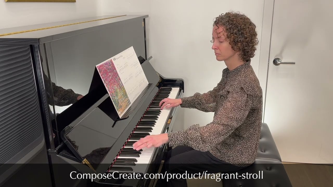 Fragrant Stroll - Very easy piano music by finger number