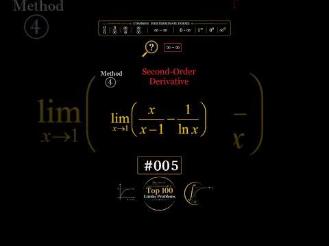 A Beautiful Second-Order Derivative Limit Trick | Method 4 | Top 100 Limits No.5
